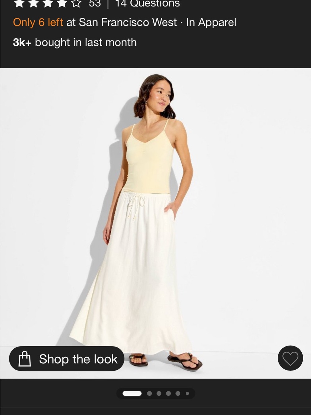 Everyday Drawstring Maxi Skirt in Ivory